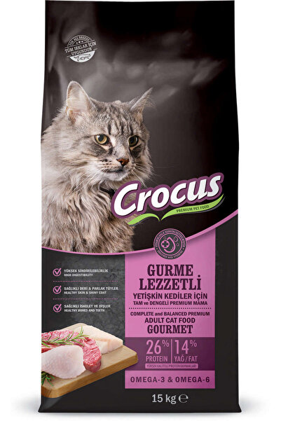 Crocus Adult Gourmet Tavuklu Renkli Taneli Yetişkin Kedi Maması 15 Kg