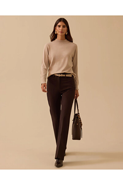 SEÇİL Half Turtleneck Basic Knit Blouse