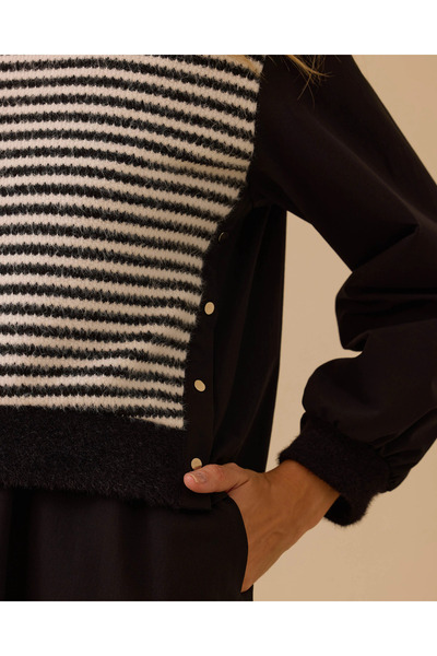 SCL Double Fabric Line Pattern Dress