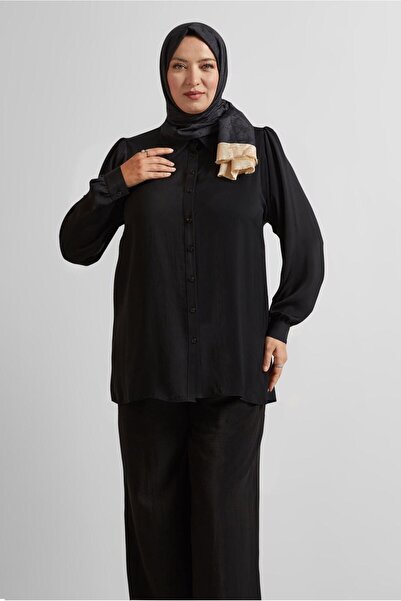 Alvina Shirt Collar Large Size Tunic 20750