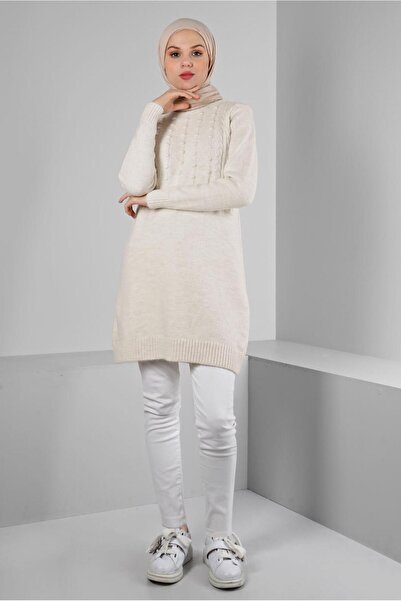 Alvina POMPON DETAILED THROAT KNIT TUNIC 43182