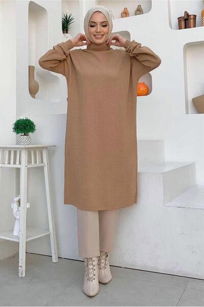 TRENDTESETTÜR KADIN TABA UZUN TRİKO TUNİK T 51222