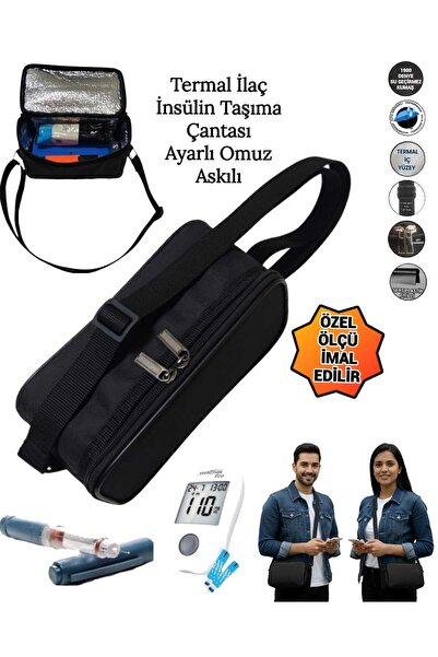 SEVBAGS İlaç İnsülin Taşıma Termal Termos Çantası Ayarlı Omuz Askılı Omuz Çantası