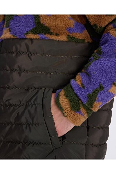 Kappa Αυθεντικό ανδρικό τζάκετ Alter σε χρώμα Camel-Haki-Purple, κανονική εφαρμογή, Sherpa