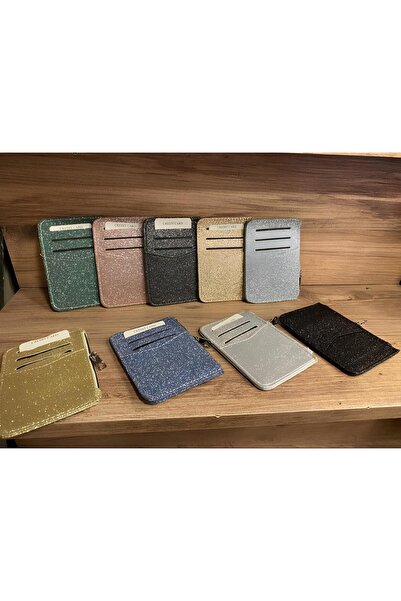 SHIKIRTI Shiny Glittery Zipper Closure Wallet Section Stylish Women's Card Holder
