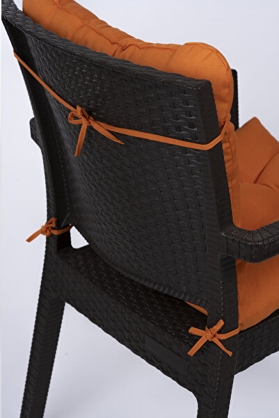 ALTINPAMUK Neva Pofidik Orange Back Chair Cushion with Special Stitched Laces, 44X88 cm
