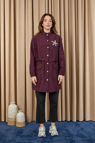 Puane Women's Tunic with Waist Tunnel and Accessories - 10741Tun - Burgundy