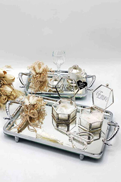 RetroLazer Süslü Çiçekli Nişan tepsisi , Söz tepsisi , İsteme tepsisi , Damat Fincanı , Yüzük Tepsisi A3