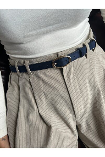 LİA KEMER Eminent Curea lungă cu model din piele intoarsa pentru femei, cu ca...