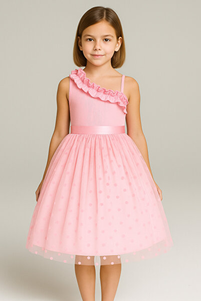 LILYMOON Kız Çocuk Prenses Model Tül Abiye Elbise -Özel Gün Davet Abiyesi