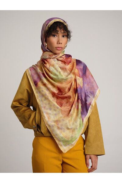 Ayshara شال فرشاة هالي مجموعة ليلاك شافيك ذو الوجهين