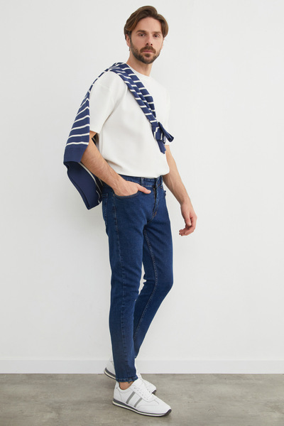 Fulla Moda Zippered Straight Cut Jean Trousers