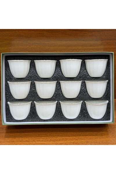 ALQANNAS 12-piece porcelain gold-lined coffee cups, elegant and high quality