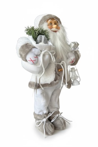 Genel Markalar Yılbaşı Yeni Yıl Dekor Fenerli Beyaz Noel Baba 45 Cm