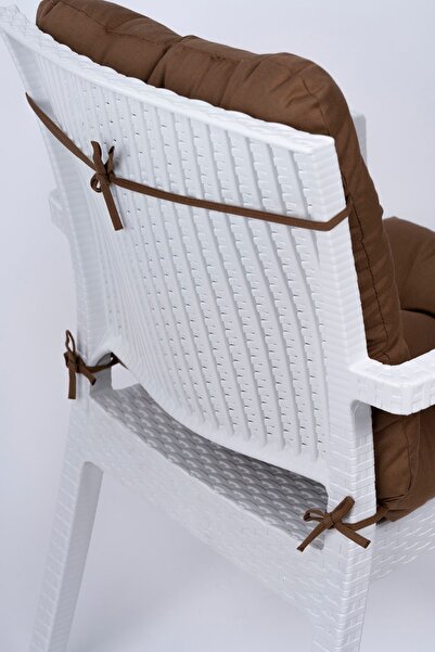 ALTINPAMUK Neva Pofidik Chair - Brown Color, Backrest, Special Stitched Lace Up, 44x88 Cm