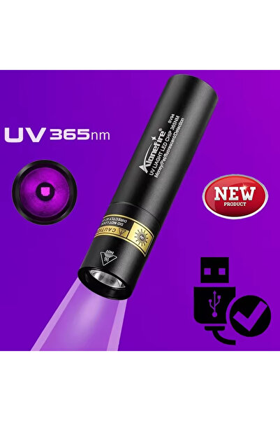 Choice 365nm 365nm Mini UV LED Blacklight Flashlight USB Rechargeable Nail La...