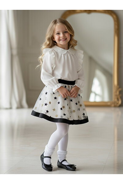 By Piera Elastic Waist Tulle Children's Skirt 0802