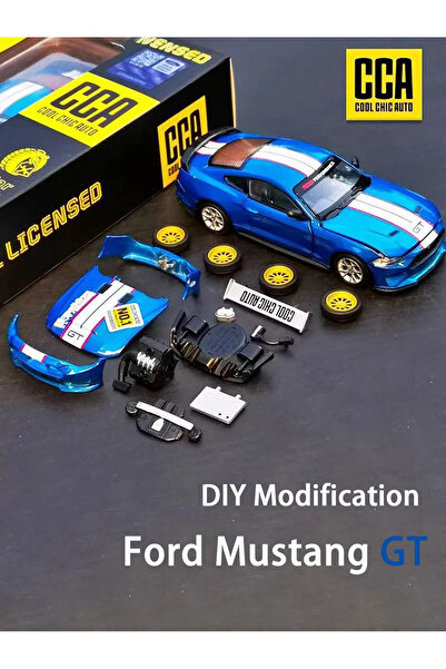 Choice مجموعة نموذج سيارة فورد موستانج سبيكة بمقياس 1:43 قابلة للتخصيص من BLUE CCA DIY - مجموعة سيارات سباق فريدة من نوعها