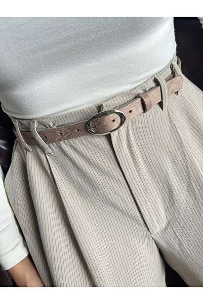 LİA KEMER حزام نسائي طويل من الجلد المدبوغ بنمط حلقي من Eminent، حزام فضي بإبزيم، حزام للسترات والفساتين والسراويل