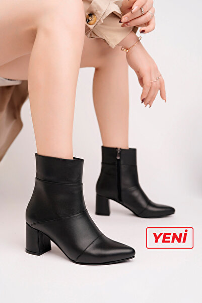 Deripabuc Genuine Leather Black Women's Leather Boots Dp02-1206