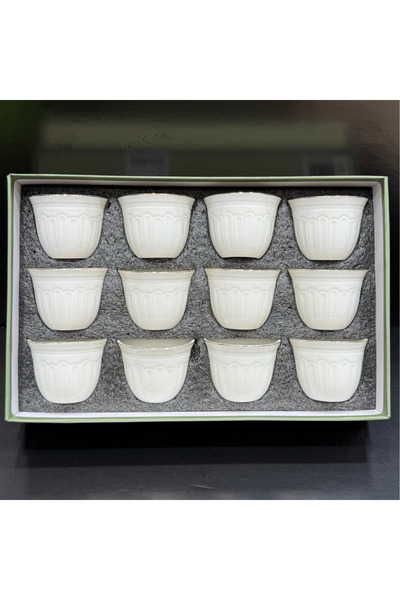 ALQANNAS 12-piece porcelain gold-lined coffee cups, elegant and high quality