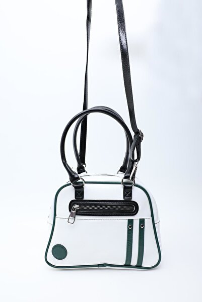 Mopia Mila Beyaz Kadın Retro Spor Bowling Çanta