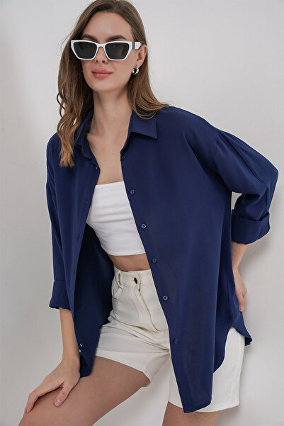 Bigdart 3785 Viscose Shirt - Navy Blue