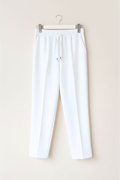 MODAQU Úzké kalhoty s kapsami - bílé