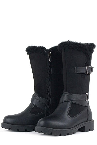 Rakerplus Μαύρες κοριτσίστικες μπότες με φερμουάρ