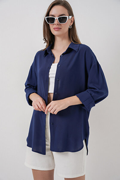 Bigdart 3785 Viscose Shirt - Navy Blue