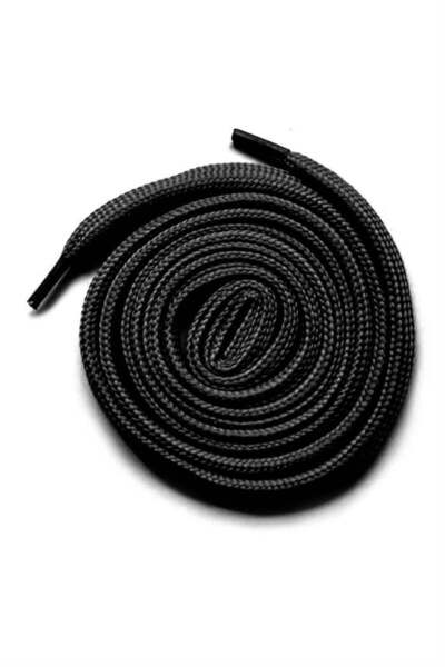 Shoes Center زوج واحد من أربطة الأحذية الرياضية المسطحة باللون الأسود بسمك 1 سم