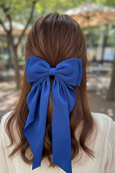 Modex Cataramă automată cu fundă albastră de dimensiuni mari pentru femei (15*32cm)