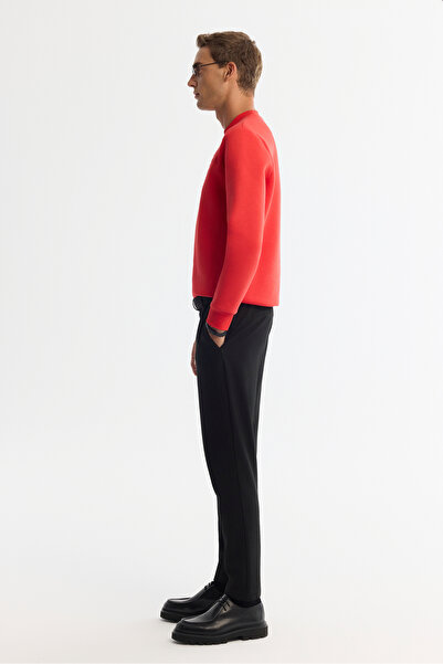 Avva Мъжка червена блуза с качулка, 3 нишки, принт с парчета, редовна кройка A42Y1306