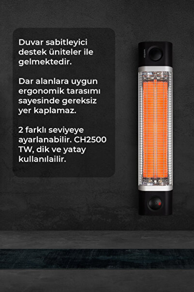 Veito CH2500 RW Karbon Kızılötesi Isıtıcı 2500 Watt - Uzaktan Kumandalı