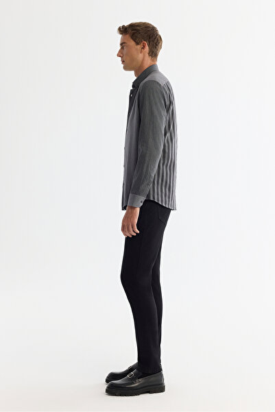 Avva Erkek Siyah Düğmeli Yaka %100 Pamuk Regular Fit Gömlek A42Y2136