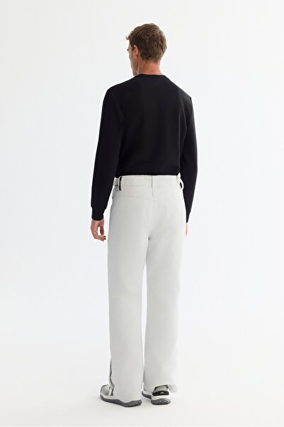 Avva Ανδρικό παντελόνι σκι με αντιανεμικό αντιανεμικό λευκό χρώμα με ρυθμιζόμενο άνετο τοποθέτηση στη μέση A42Y3125