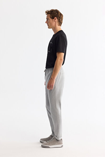 Avva Men's Black Crew Neck Printed Elastane Regular Fit T-Shirt A42Y1020