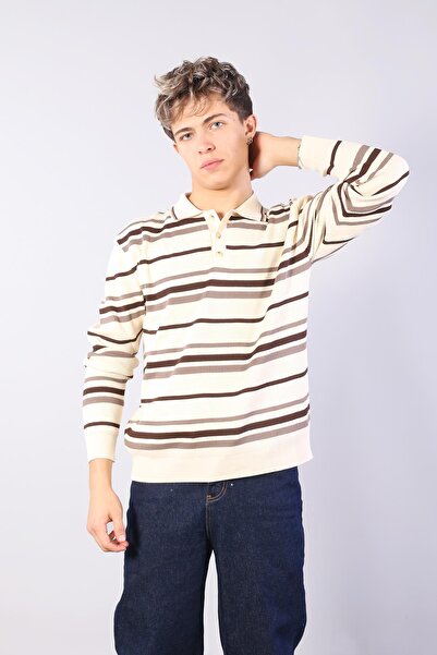Mckanzie 34109 striped sweater with collar