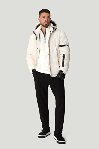 Avva Erkek Siyah Carrot Fit Diyagonal Desenli Örme Pantolon A42y3061