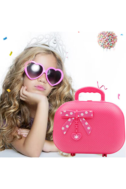 SOLTOY Jucarie set make up pentru fetite Poseta cu fundita SOLTOY®, 19 Farduri in forma de inimioara