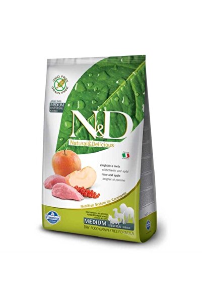 N&D Yaban Domuzlu ve Elmalı Tahılsız Medium Max Yetişkin Köpek Maması 2.5 Kg