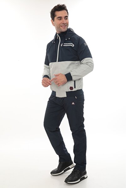 SOCCER Twill Combed Fabric Coming Out Hooded Men's Sports Tracksuit Set 4410