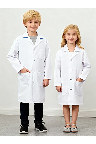 Kutudaki Bilim Çocuk Beyaz Kostüm Önlük