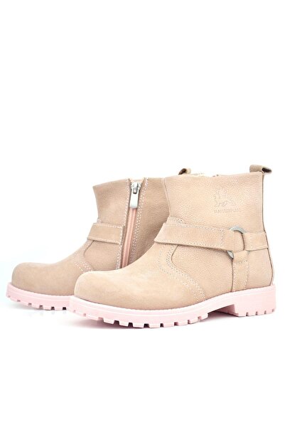 Rakerplus Chiron Genuine Leather Pink Zippered Baby Girl Boots