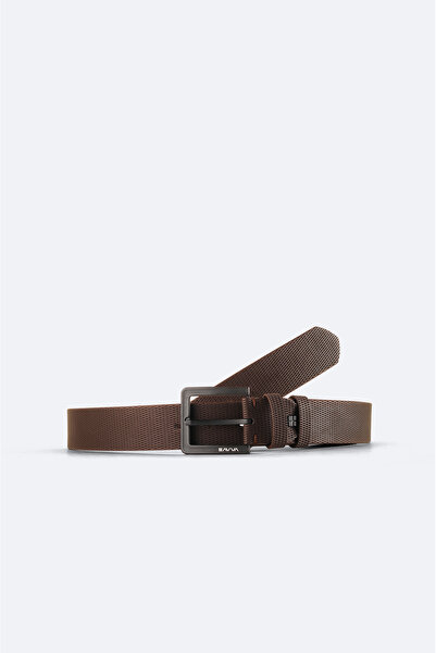 Avva Men's Brown Needle Patterned Belt A41Y9306