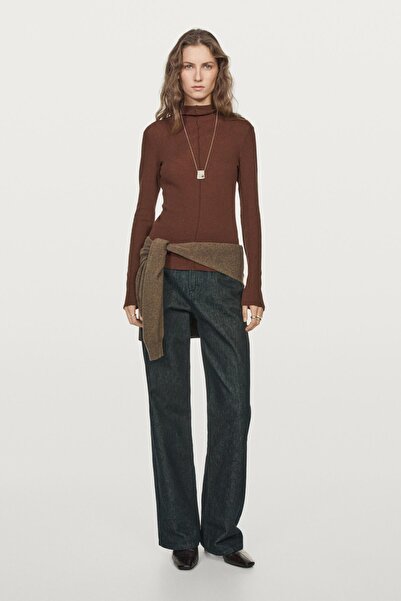 Massimo Dutti Dikiş detaylı uzun kollu t-shirt