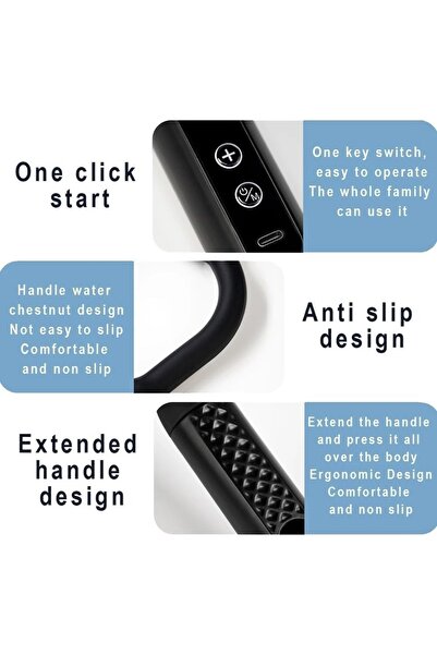 Denx Massage Gun with Extended Handle Revolutionary U-Shaped Back Massager With 4 Heads, 9 Speeds,(Blue)