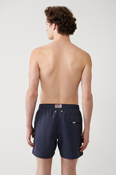 Avva Pantaloni scurți de mare pentru bărbați, albastru marin, cu uscare rapidă, cu model, cu potrivire relaxată A41Y3825