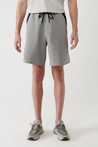 Avva Erkek Gri Soft Touch Yandan Cepli Parçalı Regular Fit Şort A41Y3600