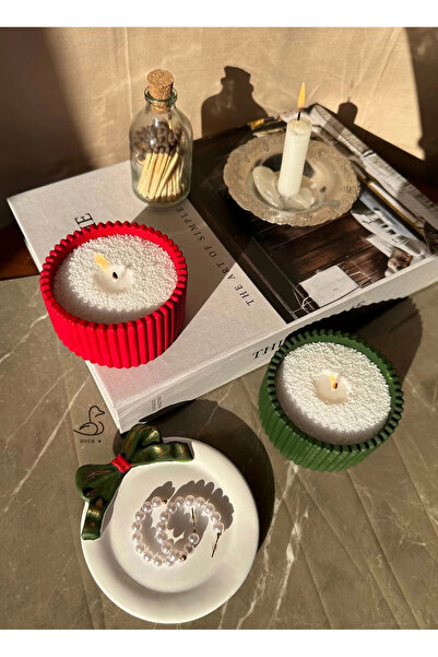 DUCK DECORATION Yılbaşı konsept kurdeleli dekoratif tabak ve 2’li inci toz mu...